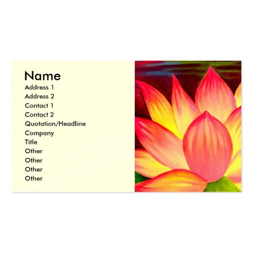 Chinese Lotus Water Lily Flower Art - Multi Business Card Template (front side)