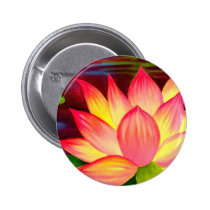 Chinese Lotus Water Lily Flower Art - Multi buttons