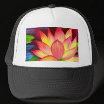 Chinese Lotus Water Lily Flower Art - Multi hats