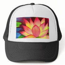 Chinese Lotus Water Lily Flower Art - Multi hats