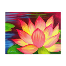 Chinese Lotus Water Lily Flower Art - Multi postcards by JUDERM Chinese Lotus Water Lily Flower Art - Multi postcards