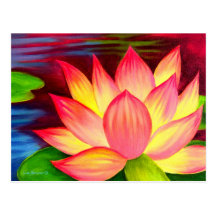 Chinese Lotus Water Lily Flower Art - Multi Post Cards