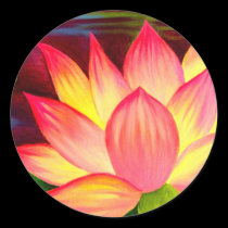 Chinese Lotus Water Lily Flower Art - Multi stickers