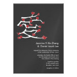 Chinese Love Heart Cherry Blossoms Sakura Wedding invitations