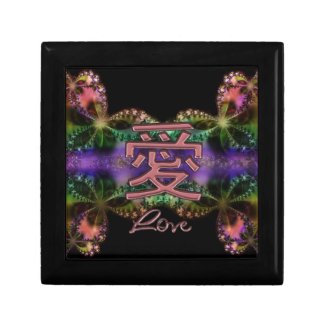 Chinese Love Symbol on Colorful Fractal