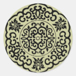 Chinese Medallion back Round Stickers