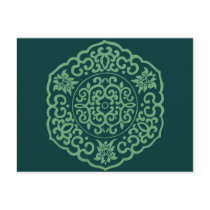 Chinese Medallion green postcards