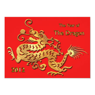 Chinese New Year 2012 Year of the Dragon 5&quot; X 7&quot; Invitation Card