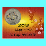 Chinese New Year 2013 with Silver Coin Postcard postcards