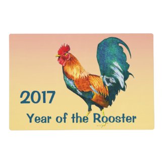 Chinese New Year 2017 Rooster Laminated Placemat