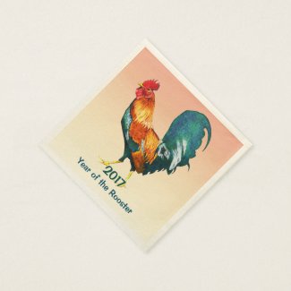 Chinese New Year 2017 Rooster Paper Napkins