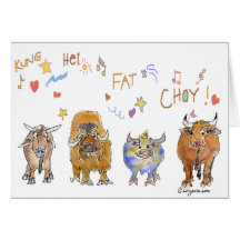 Chinese New Year Cartoon Ox Cards