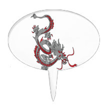 Chinese New Year Dragon Oval Cake Picks
