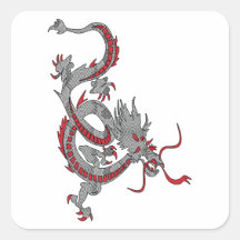 Chinese New Year Dragon Square Sticker