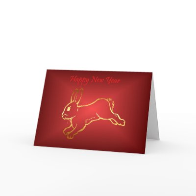 Chinese New Year Happy New Year 2011 rabbit Greeting Cards by GOLDENJACKAL