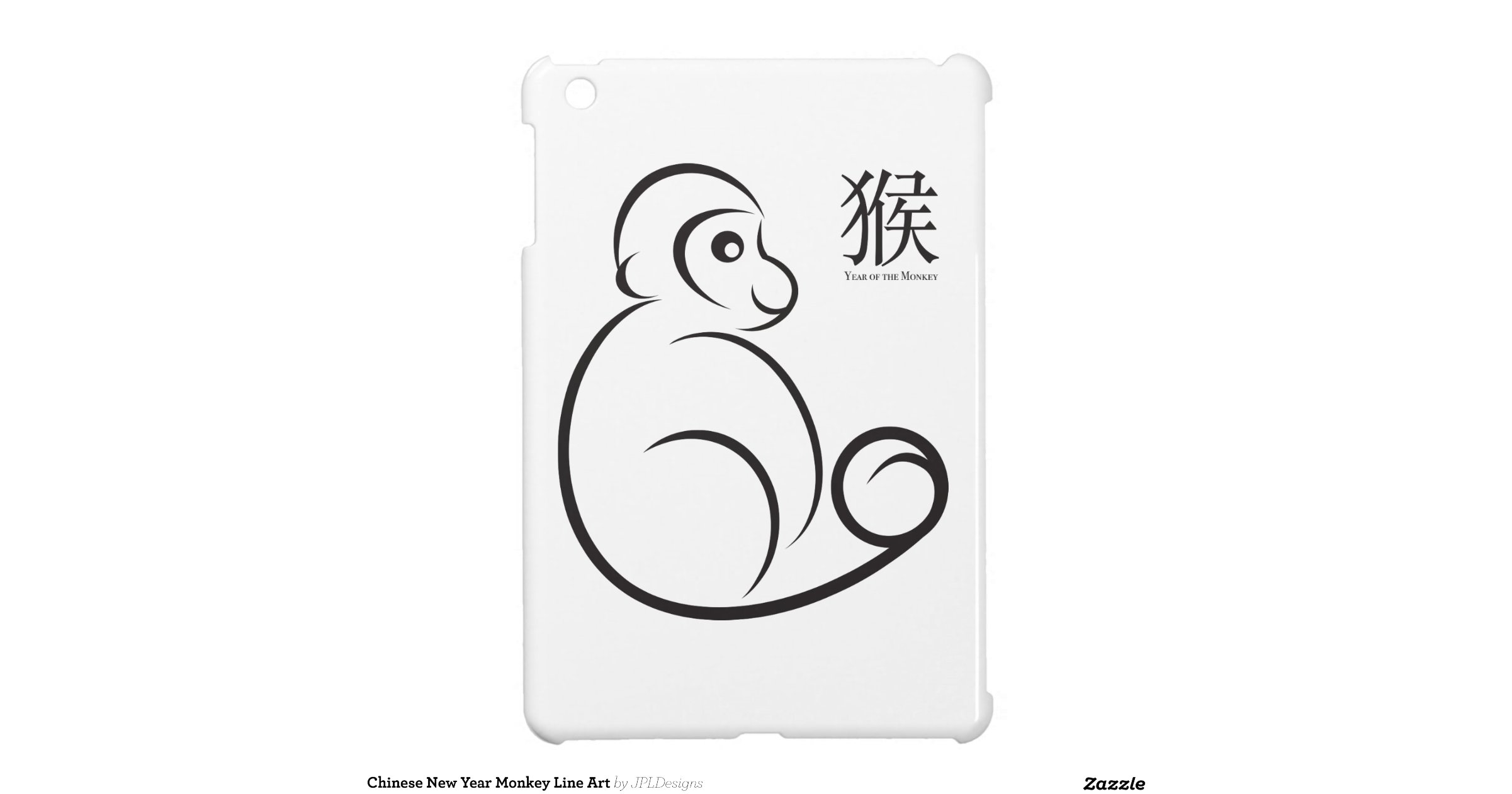 Line Art Year 5 : Chinese new year monkey line art cover for the ipad mini