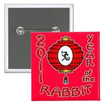 Chinese New Year of the Rabbit Design Button