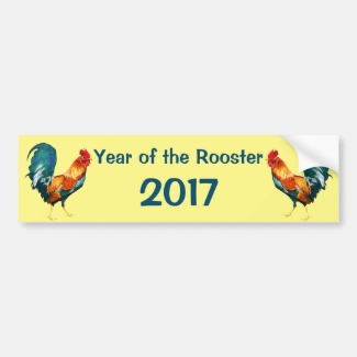 Chinese New Year of the Rooster Car Bumper Sticker