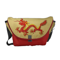 Chinese New Year Red And Gold Dragon Messenger Bag at Zazzle