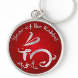 Chinese New year - Silver Year of the Rabbit Keychain