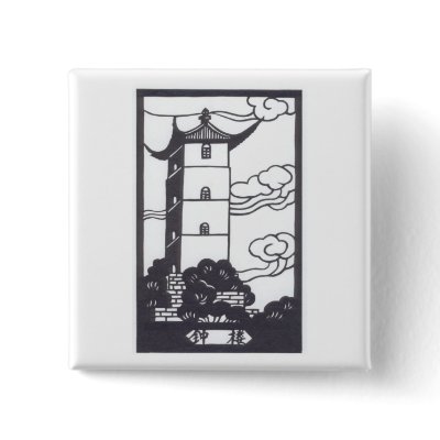 Chinese Pagoda Button by christigmc