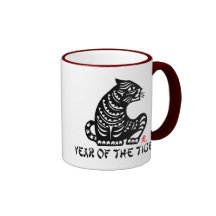 Chinese Paper Cut Year of The Tiger Mugs