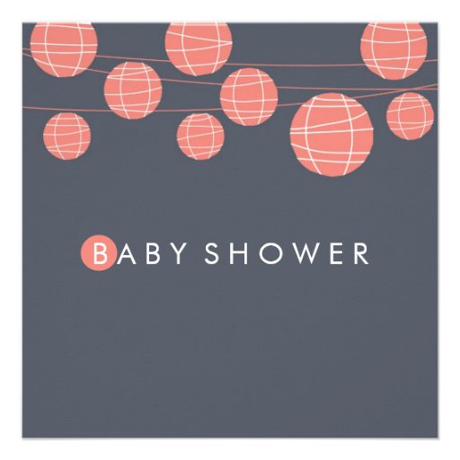 Chinese Paper Lanterns Baby Shower Invitation