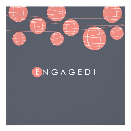 Chinese Paper Lanterns Engagement Party Invitation
