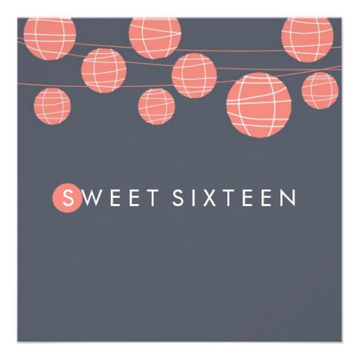 Chinese Paper Lanterns Sweet Sixteen Invitation