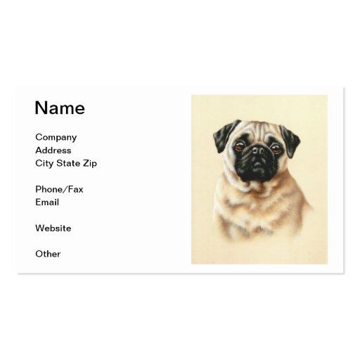 Chinese Pug Business Card (front side)