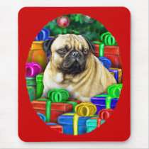 Chinese Pug Christmas Open Gifts NOW mousepads