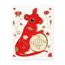 Chinese Rat Astrology Postcard