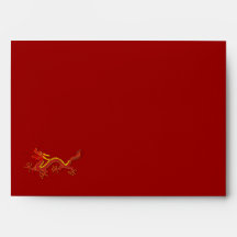 Chinese Red And Gold Year Of The Dragon Letter Envelope