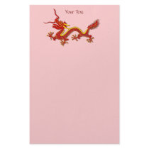 Chinese Red And Gold Year Of The Dragon Writing Stationery Paper
