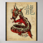 Chinese Red Dragon Personalized Print