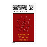 Chinese red hei wedding double happiness stamps