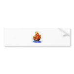 Chinese Red Yellow chuán Junk Ship jGibney The MUS Bumper Stickers