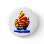 Chinese Red Yellow chuán Junk Ship jGibney The MUS Button
