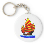Chinese Red Yellow chuán Junk Ship jGibney The MUS Keychains