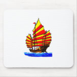 Chinese Red Yellow chuán Junk Ship jGibney The MUS Mouse Pads