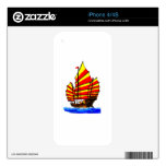 Chinese Red Yellow chuán Junk Ship jGibney The MUS Skins For iPhone 4