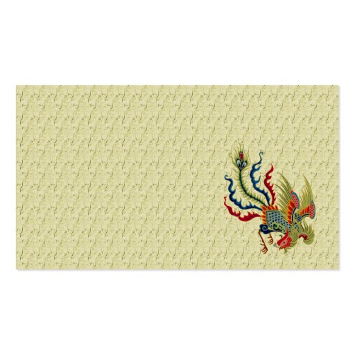 Chinese Rooster Art Design Business Card (back side)