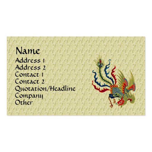 Chinese Rooster Art Design Business Card (front side)