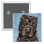 Chinese Shar-Pei Dog Art - Tia Button