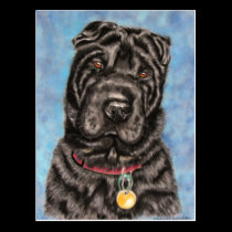 Chinese Shar-Pei Dog Art - Tia postcards