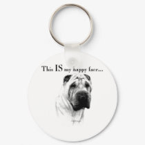Chinese Shar Pei Happy Face keychains