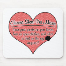 Chinese Shar-Pei Mixes Paw Prints Dog Humor Mousepads