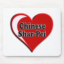 Chinese Shar-Pei on Heart for dog lovers Mouse Pads