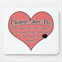Chinese Shar-Pei Paw Prints Dog Humor Mousepads