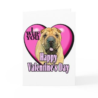 Chinese Shar-pei Valentines Day card